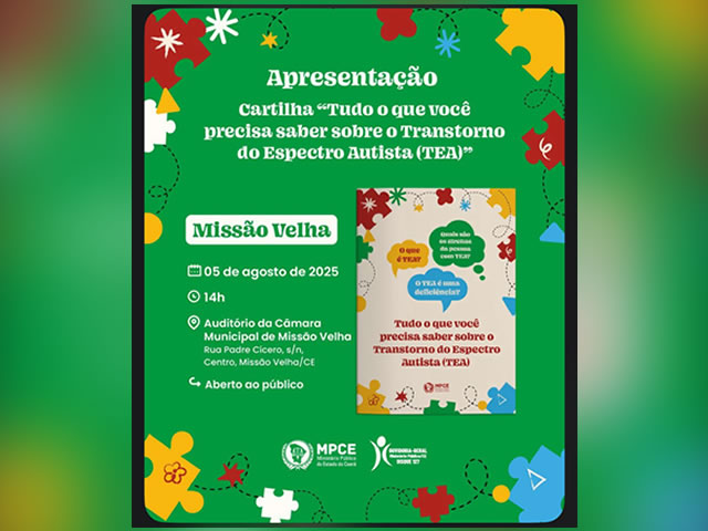 MPCE lançará cartilha sobre autismo em Missão Velha com foco em direitos e políticas públicas