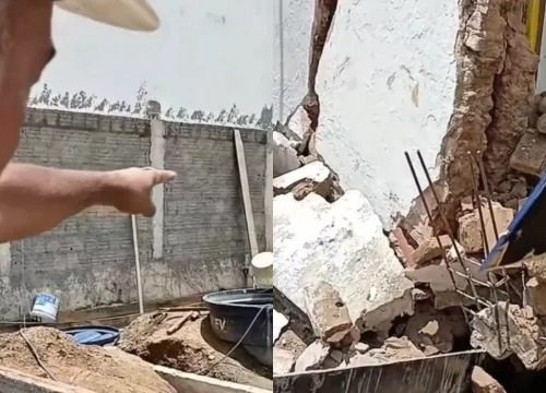 Desabamento atinge área da Câmara de Aurora em meio a reforma; servidora sofre ferimentos leves