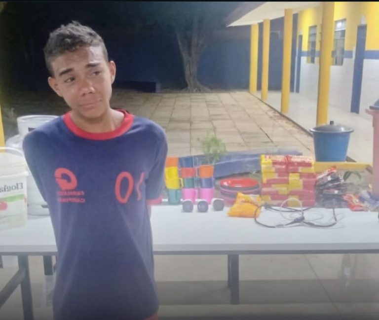 Jovem é preso por furto em escola de Nova Olinda, confessa crime e é liberado após audiência de custódia