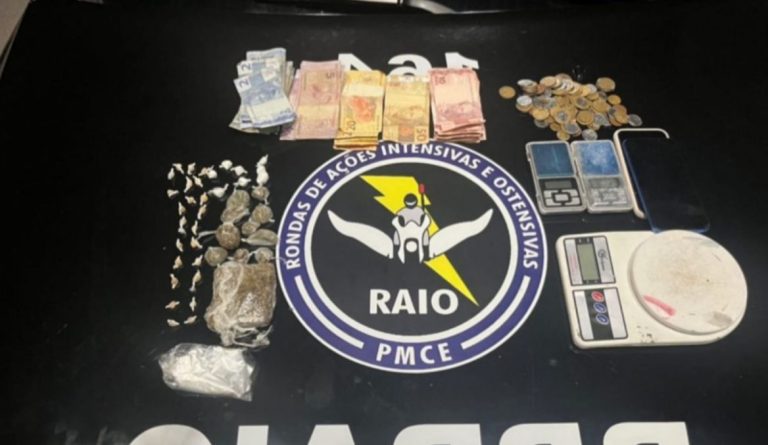 RAIO prende suspeito e apreende drogas durante operação no bairro Frei Damião, em Juazeiro do Norte