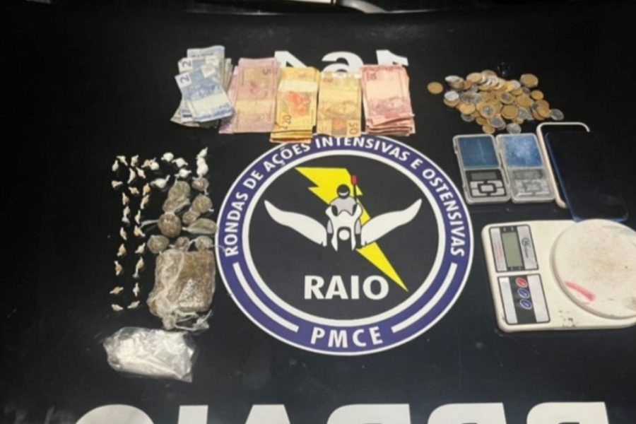 RAIO prende suspeito e apreende drogas durante operação no bairro Frei Damião, em Juazeiro do Norte