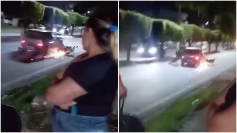Motorista arrasta motocicleta em avenida de Várzea Alegre e é procurado pela Polícia Militar