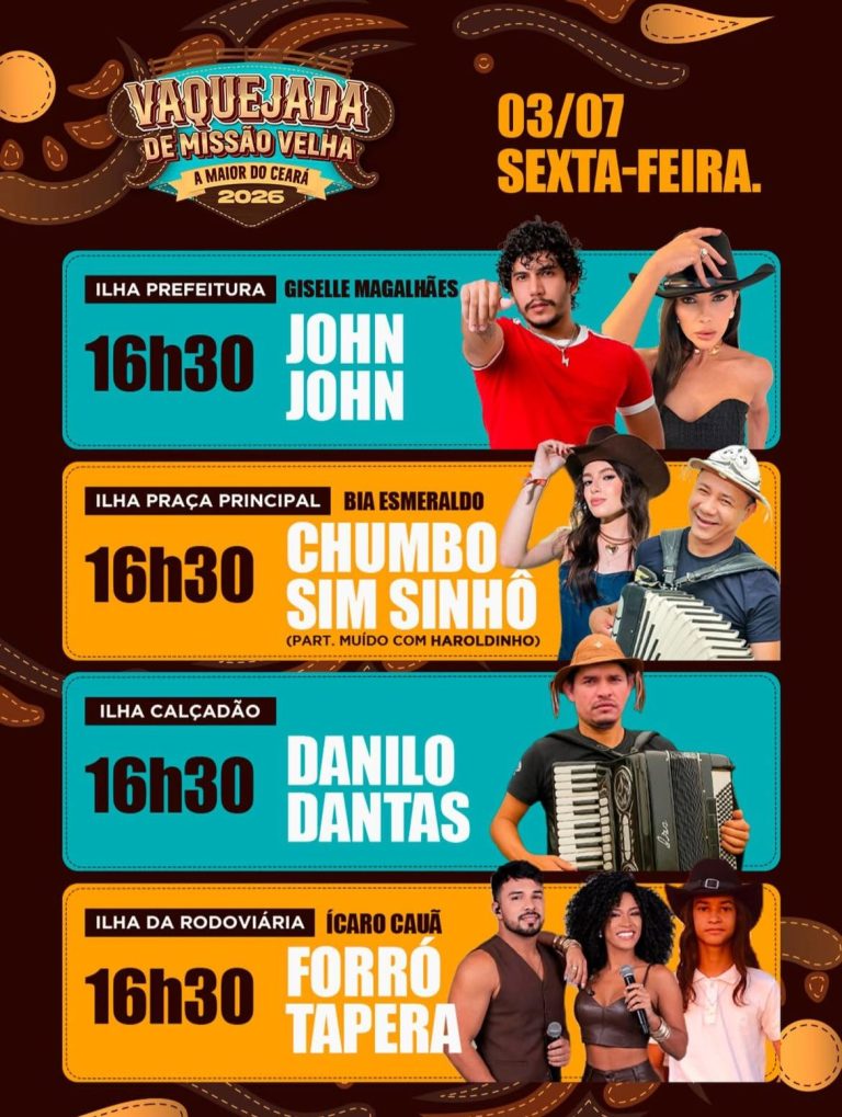 Desfile do Vaqueiro da 57ª Vaquejada de Missão Velha terá quatro palcos e atrações musicais ao longo da Avenida do Vaqueiro
