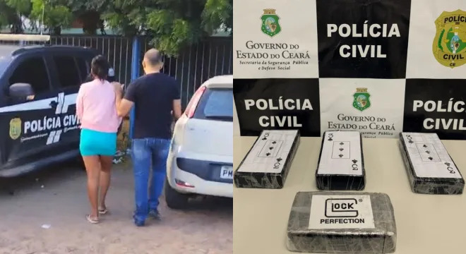 Mulher é presa na Rodoviária do Crato com 4 kg de cocaína e crack que seriam destinados ao Cariri