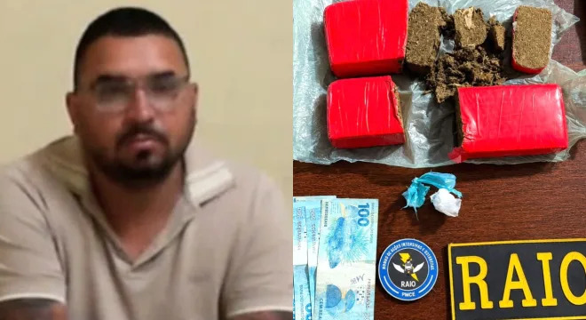 Garçom é preso pelo RAIO com quase um quilo de maconha e cocaína em Várzea Alegre