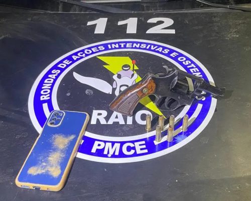 Homem de Missão Velha é preso com revólver calibre .38 municiado durante abordagem do RAIO em Juazeiro do Norte