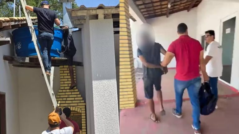 Homem é preso após tentar se esconder em caixa d’água durante fuga em Juazeiro do Norte