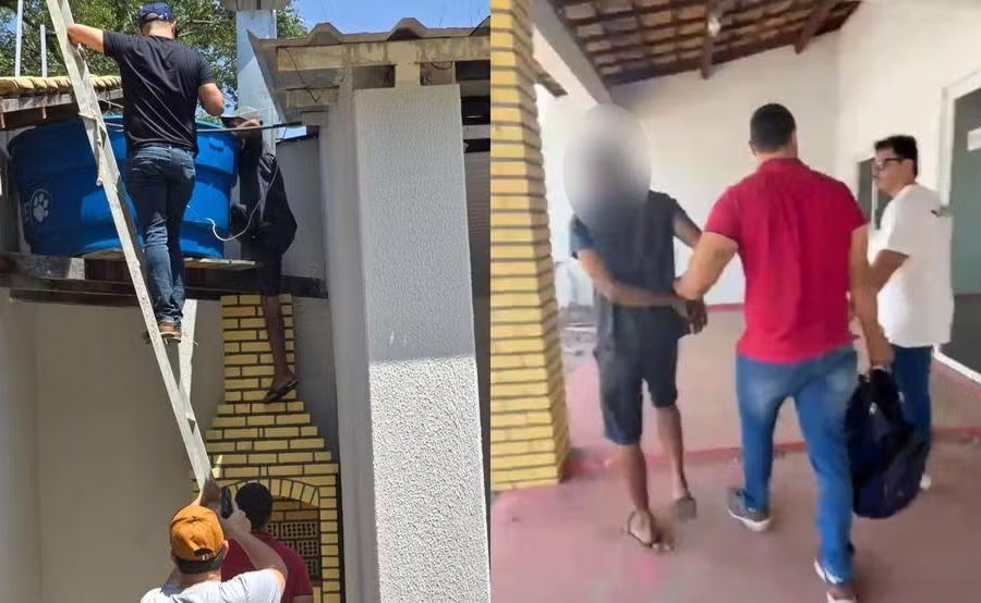 Homem é preso após tentar se esconder em caixa d’água durante fuga em Juazeiro do Norte