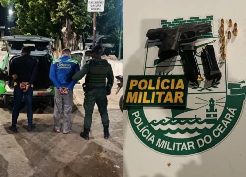 Dois homens são presos e pistola 9mm com numeração suprimida é apreendida durante abordagem em Barbalha