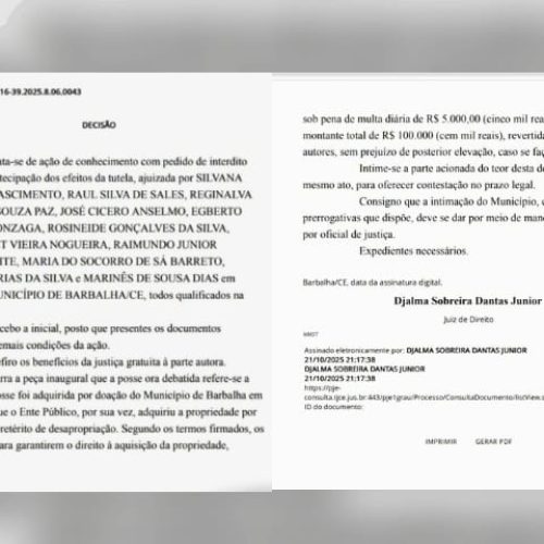 Justiça proíbe novas demolições em loteamento Antônio Inaldo de Sá Barreto em Barbalha