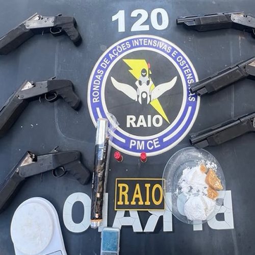 Armas e drogas são apreendidas pela PCCE em Juazeiro do Norte