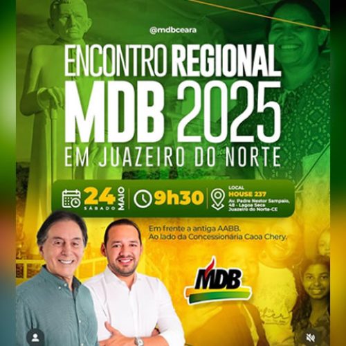 MDB de Eunicio Oliveira realiza neste sábado o primeiro encontro do partido visando as eleições de 2026