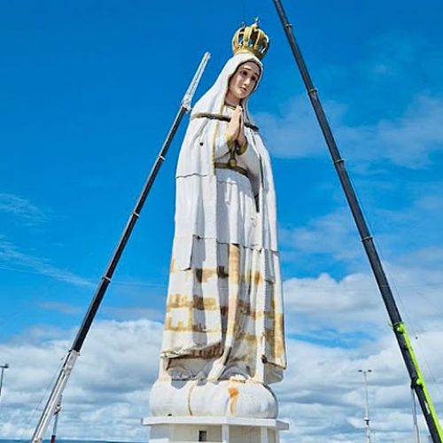 Monumento de Nossa Senhora de Fátima tem montagem concluída em Crato